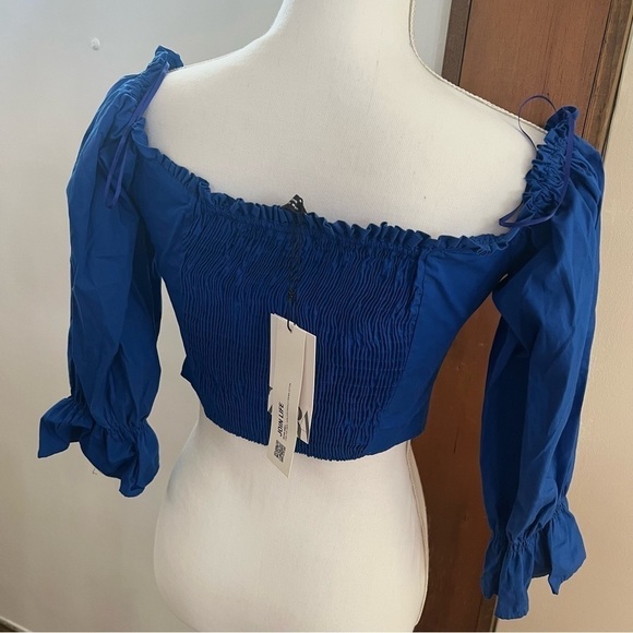 Zara poplin blue crop top - Picture 15 of 16